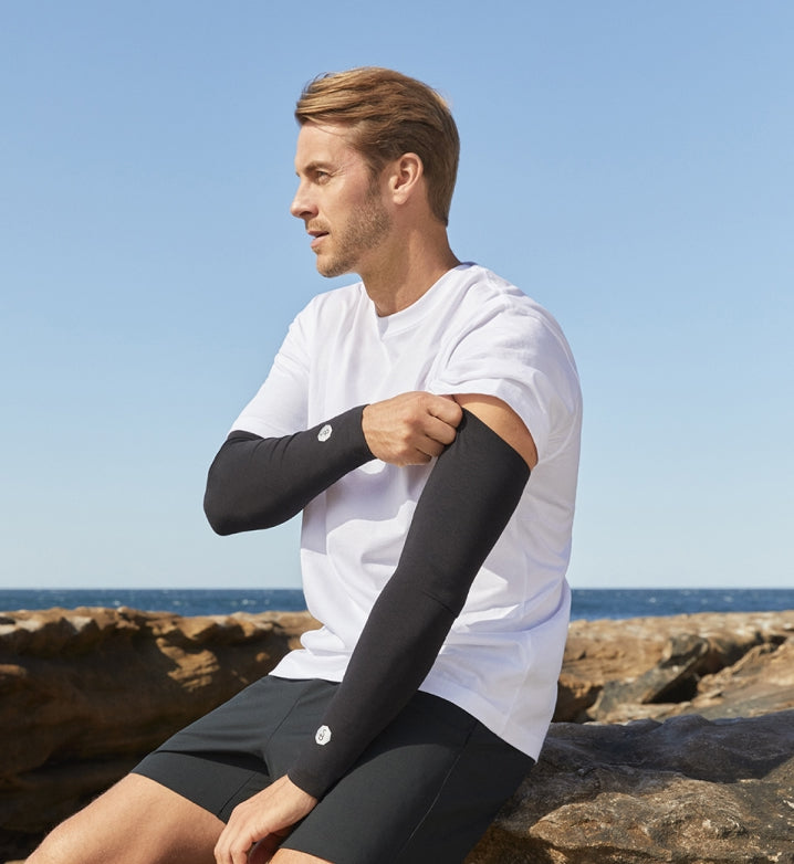 Men wearing Solbari arm arm sleeves