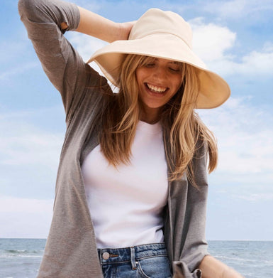 Ultra Wide Brim Sun Hat reduces skin ageing from sun exposure