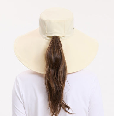 Ultra Wide Brim Sun Hat with ponytail-friendly opening