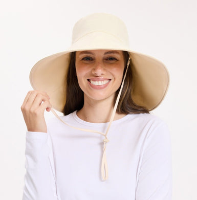 Ultra Wide Brim Sun Hat with removable chin strap with toggle