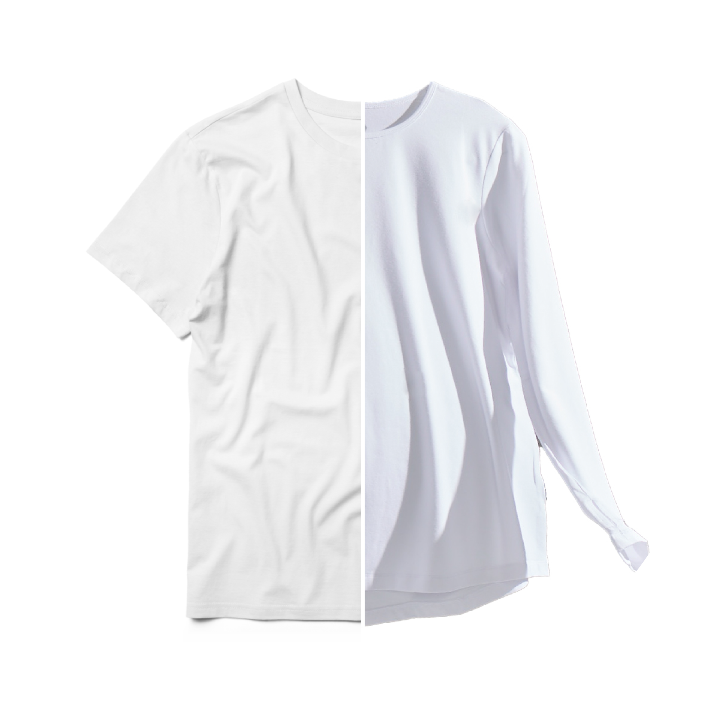 Half a t-shirt and half a long sleeved top