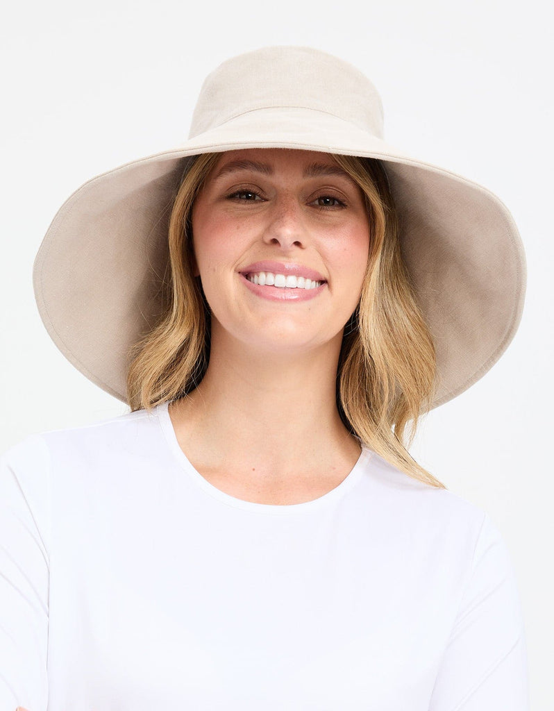 Ultra Wide Cotton Linen Hat UPF50+ | Women's UV Protection Sun Hat