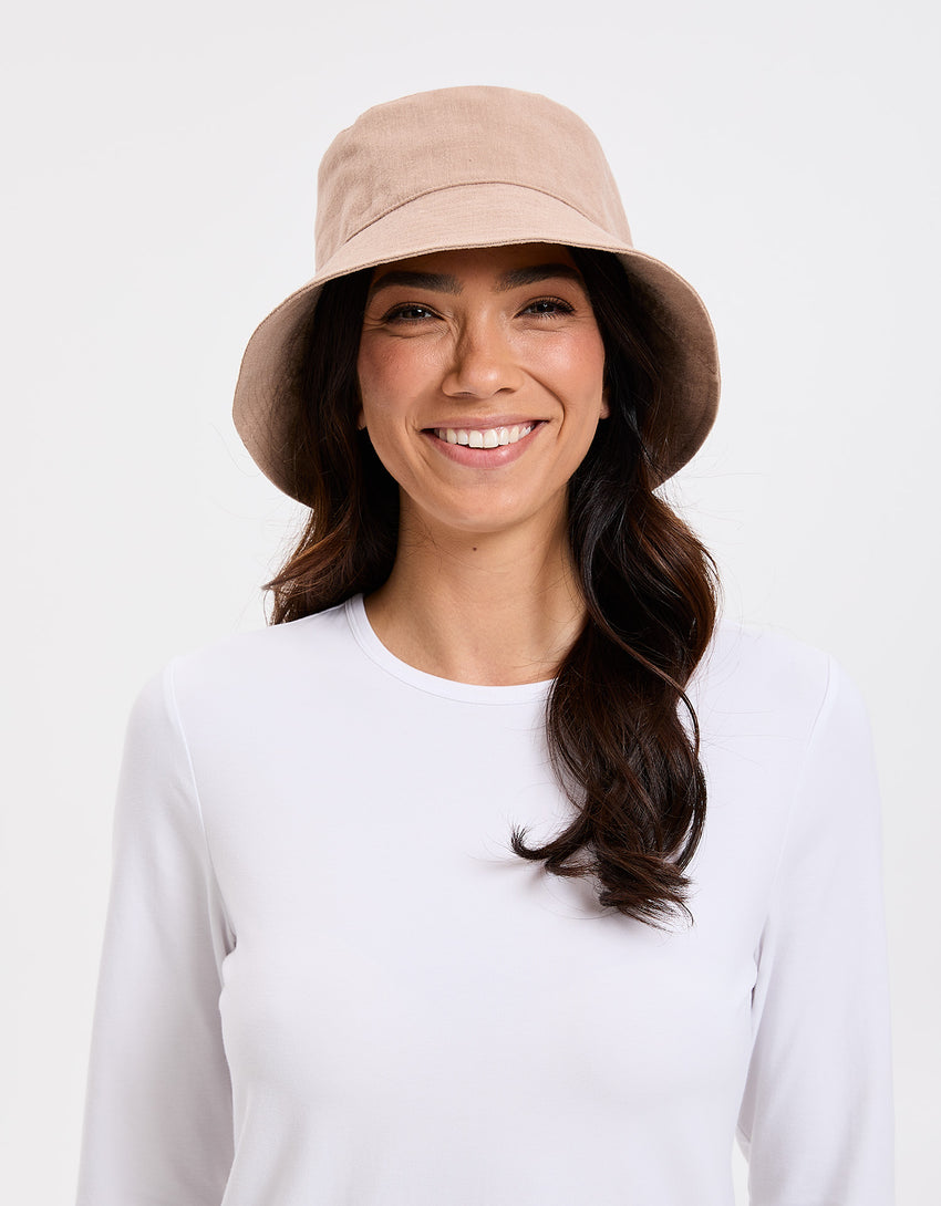 Vacation Cotton Linen Bucket Hat UPF50+ Solbari Women's Bucket Hat