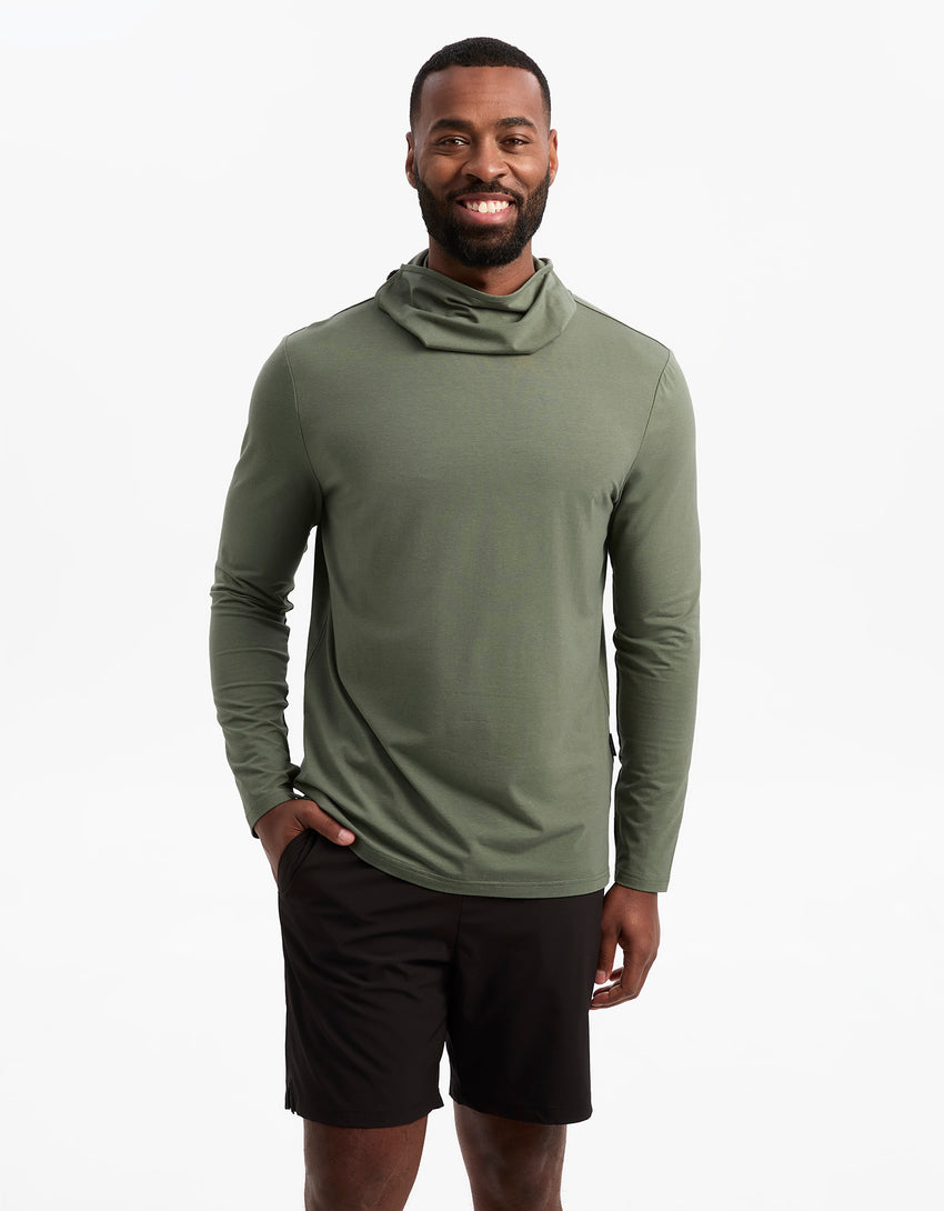 Ultimate Long Sleeve High Neck T-shirt UPF50+ | Mens Long Sleeve T ...