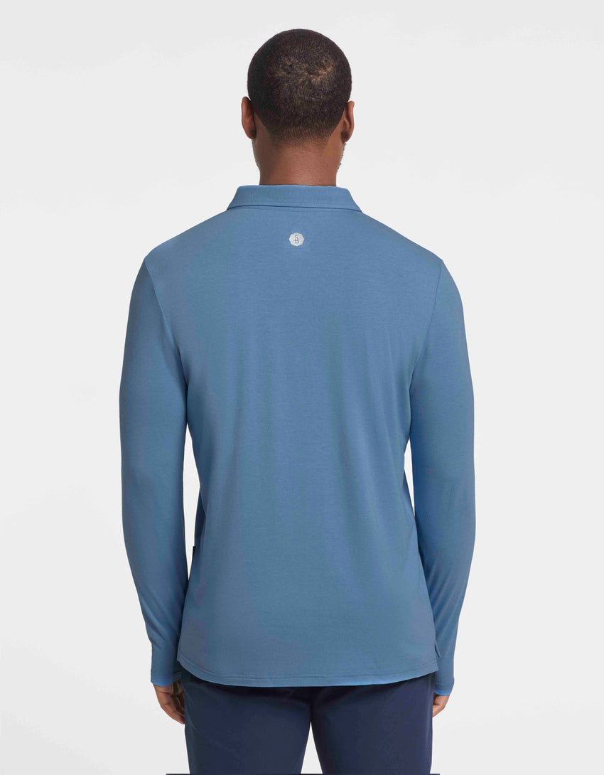 Sun Protective Long Sleeve Polo Shirt For Men UPF50+ UV Protection