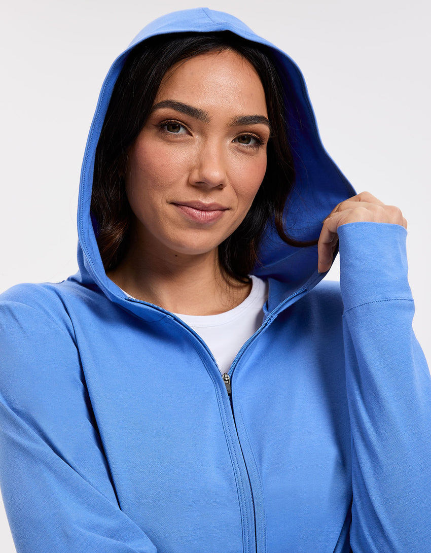 Luxe Hooded Long Zip Jacket UPF50 UV protection Clothing Solbari