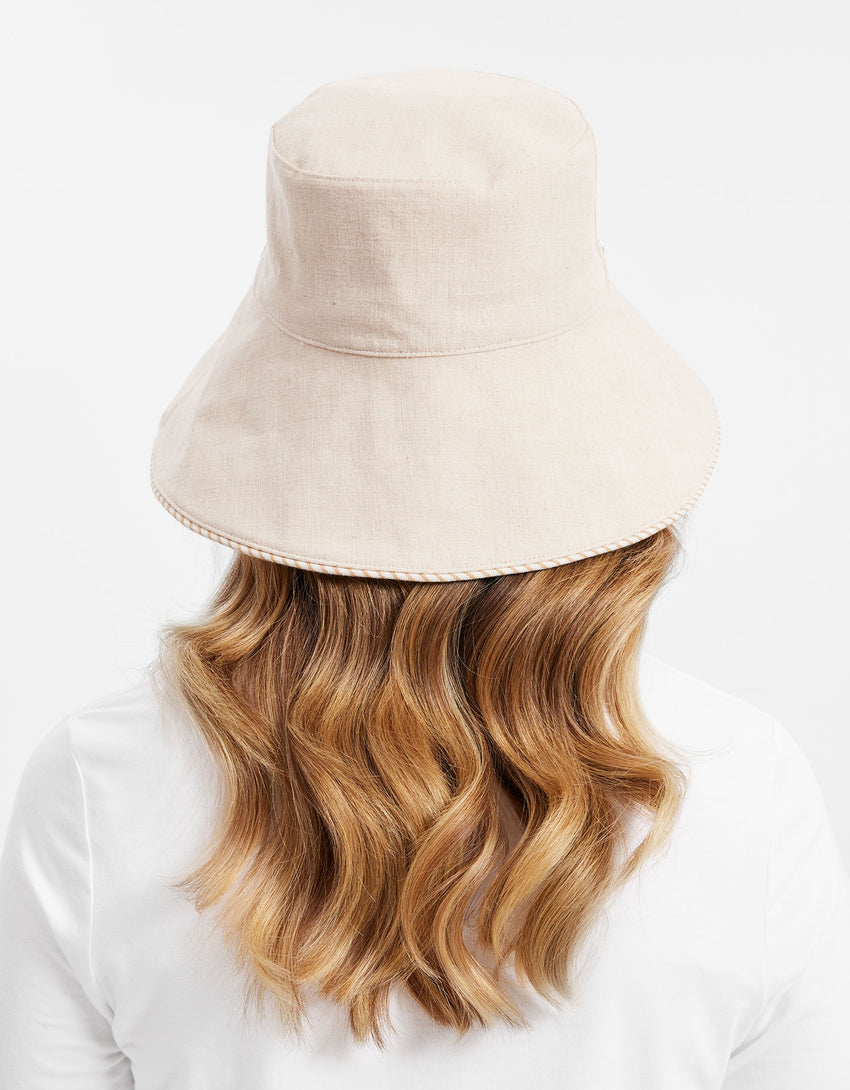 Palm Beach Cotton Linen Sun Hat UPF50+ | Women's Sun Protection Hat | Solbari AU