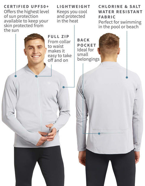 Full Zip Top with Back Zip Pocket UPF50+ Swimwear & Resort Collection