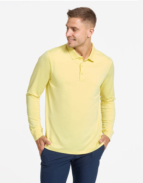 Long Sleeve Rib Collar Polo Shirt UPF50+ Active Collection
