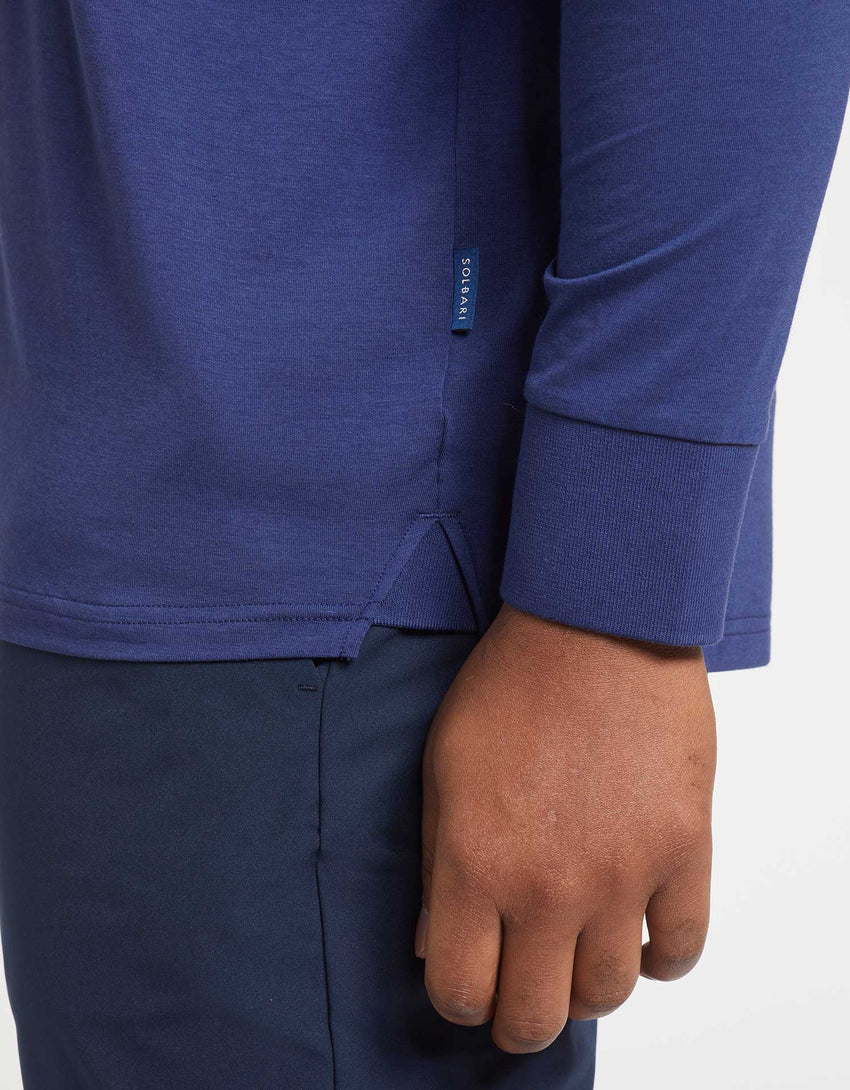 Hypoallergenic UV Protective Long Sleeve Rib Collar Polo Shirt For Men