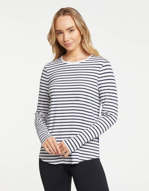 Stripe Loose Fit Long Sleeve Swing Top UPF 50+ Sensitive Collection