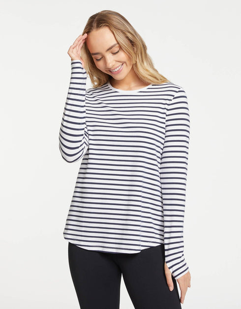 Stripe Loose Fit Long Sleeve Swing Top UPF 50+ Sensitive Collection