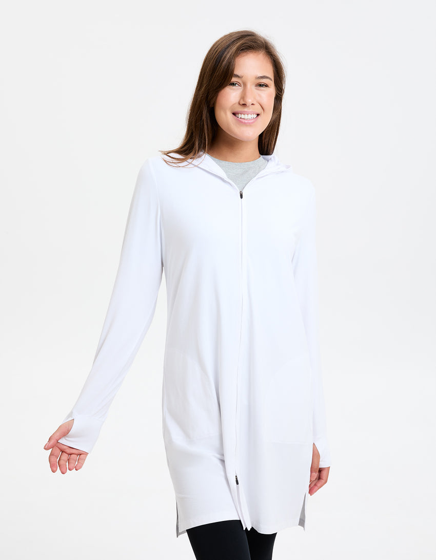 Luxe Hooded Long Zip Jacket UPF50 UV protection Clothing Solbari